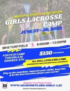 Summer Girls Lacrosse Camp Flyer